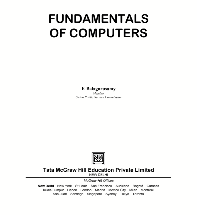 Fundamentals of Computers